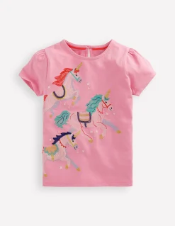 Top à manches bouffantes et super surpiqûres