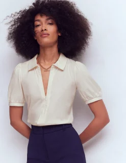 Top à manches courtes et col zippé