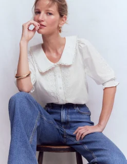 Top à manches courtes et col élégant