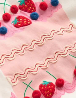 Top à manches courtes volantées et logo