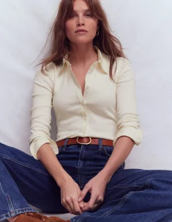 Top boutonné à col