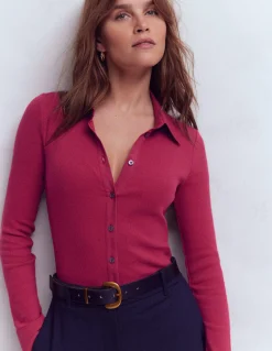 Top boutonné à col