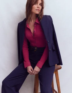 Top boutonné à col