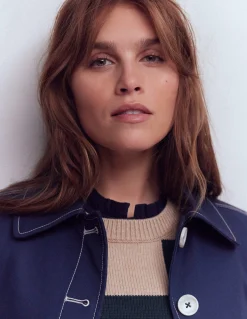 Top boutonné ultra-doux à smocks