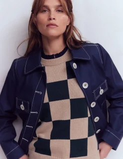 Top boutonné ultra-doux à smocks