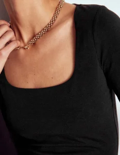 Top double épaisseur à col carré