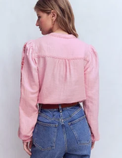 Top double-étoffe Rhea à détails