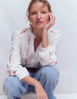 Top double-étoffe Rhea à détails