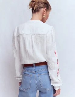 Top double-étoffe Rhea à détails