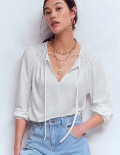 Top Edi à détails dentelle