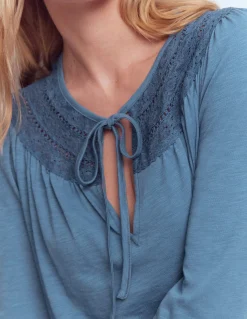 Top Edi à détails dentelle