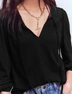 Top Edi à détails dentelle