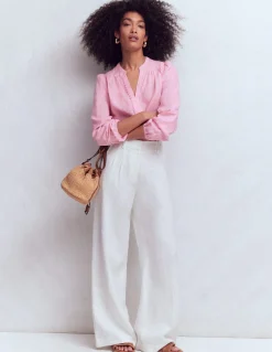 Top en lin à détails intégrés