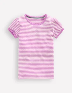 Top en pointelle à manches courtes