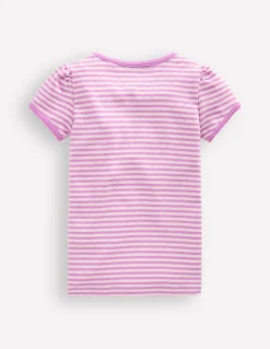 Top en pointelle à manches courtes