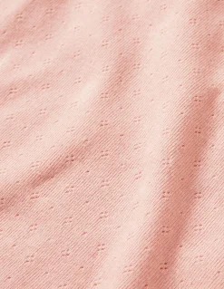 Top en pointelle à manches courtes