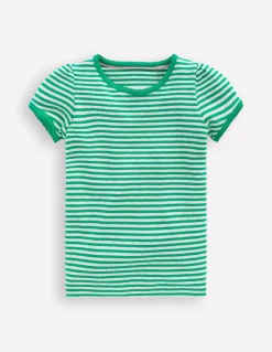 Top en pointelle à manches courtes