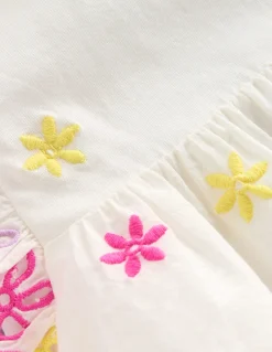 Top en tissu mélangé à broderie anglaise