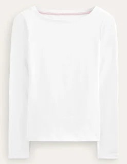 Top essentiel à col bateau en jersey