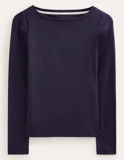 Top essentiel à col bateau en jersey