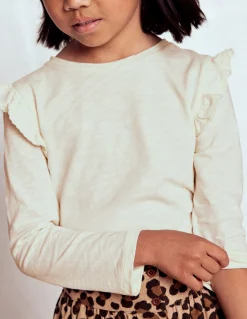 Top flammé à manches volantées