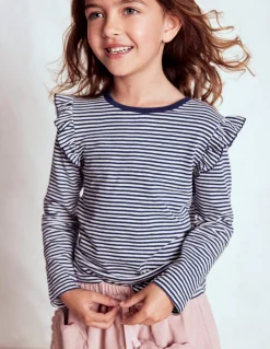 Top flammé à manches volantées