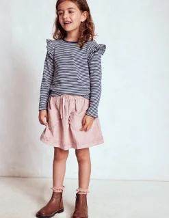 Top flammé à manches volantées