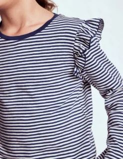 Top flammé à manches volantées