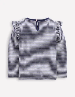 Top flammé à manches volantées