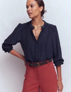 Top Rhéa en soie à détails