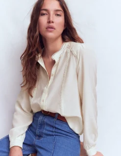 Top Rhéa en soie à détails