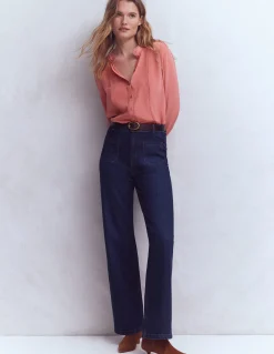 Top Rhéa en soie à détails