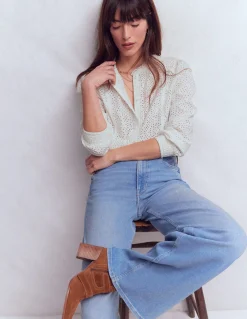 Top Rhea à détails en broderie anglaise