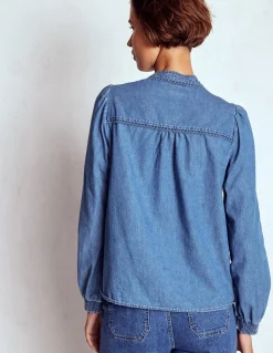 Top Rhea en jean à détails intégrés