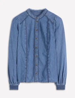 Top Rhea en jean à détails intégrés