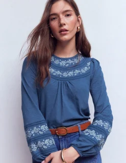 Top Rosie brodé en jersey