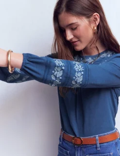 Top Rosie brodé en jersey