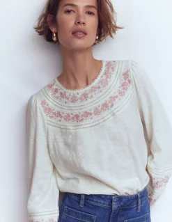 Top Rosie brodé en jersey