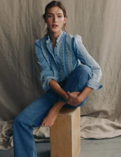 Top Savannah à broderie anglaise