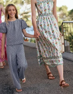 Top tissé à manches bouffantes