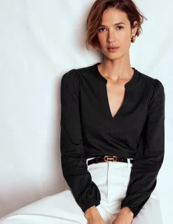 Top ultra-doux à col cranté