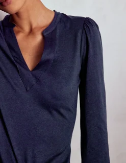 Top ultra-doux à col cranté