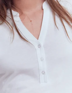 Top ultra-doux à col tunisien ouvert