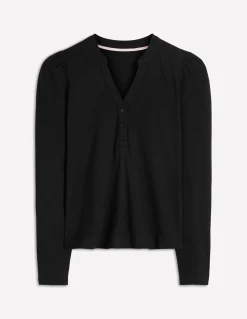 Top ultra-doux à col tunisien ouvert