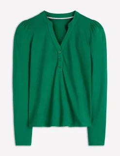 Top ultra-doux à col tunisien ouvert