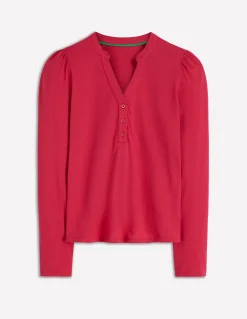 Top ultra-doux à col tunisien ouvert