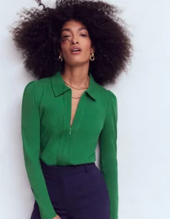 Top ultra-doux à col zippé