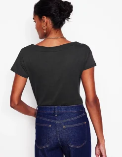 T-shirt à col bateau ultra-doux