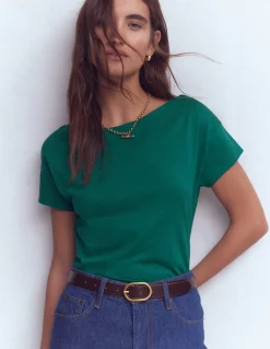 T-shirt à col bateau ultra-doux