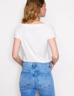 T-shirt à col bateau ultra-doux